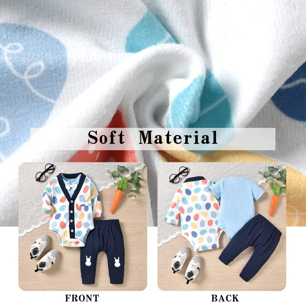Newborn Baby Boys First Easter Clothes 1st Bunny Clothing Rabbit Outfit NB White