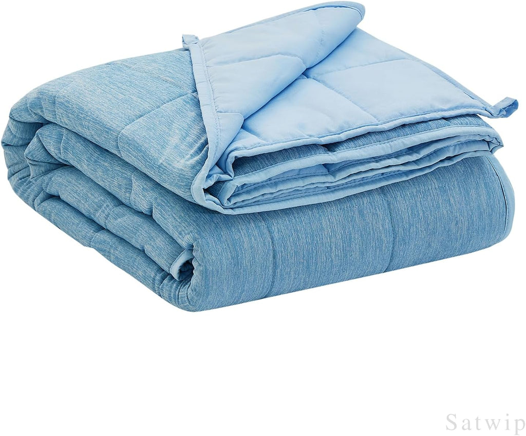 Weighted Blanket Queen 15 LBS, Cooling Weighted Blanket for Hot Sleepers, Cool Moire Jersey with Soft Breathable