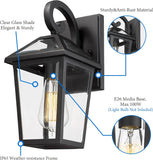 Outdoor Light Fixtures Wall Mount, Waterproof Exterior Wall Lanterns with Glass, Outside Wall Sconces