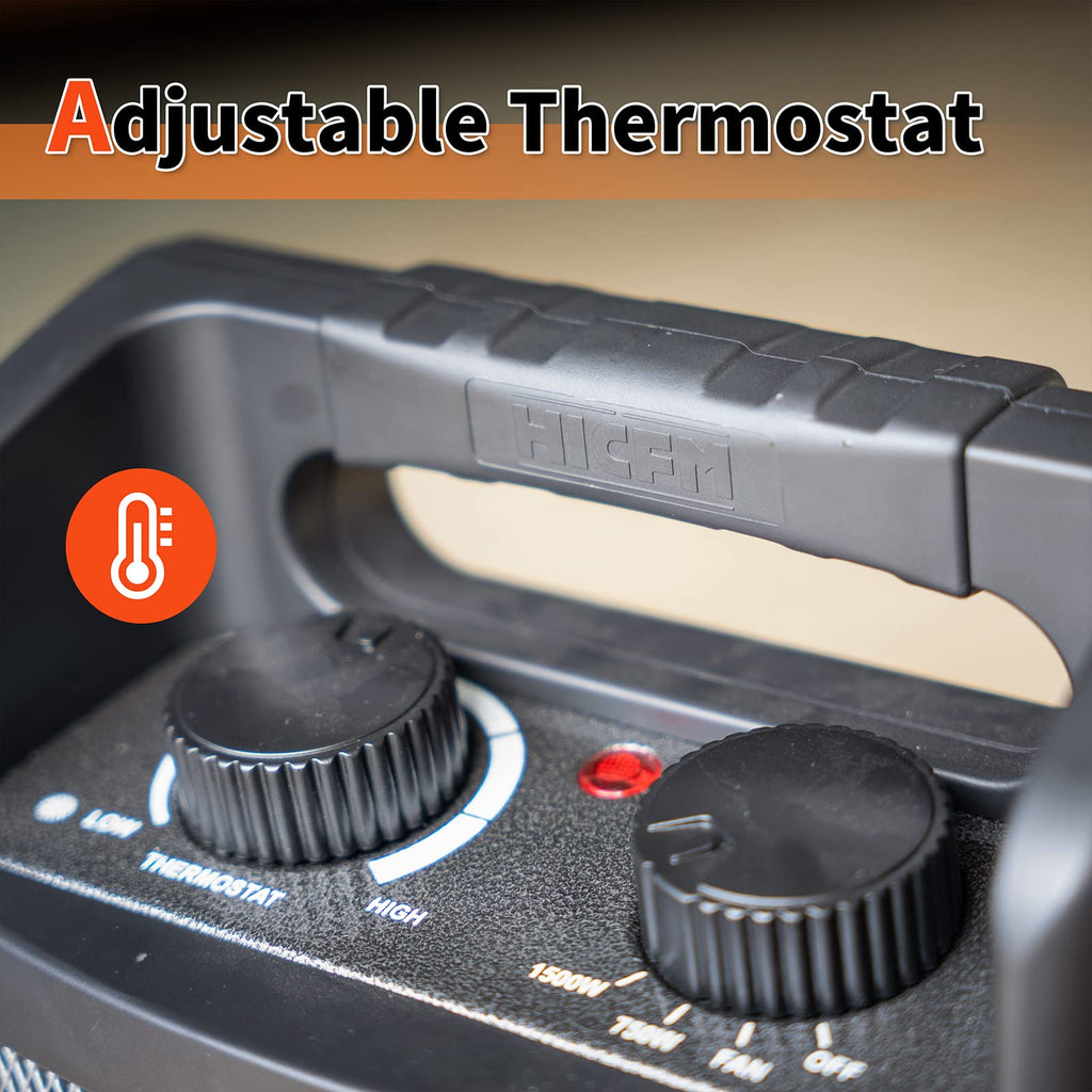 1500W Electric Utility Space Heater BTU 5120 with Thermostat Control
