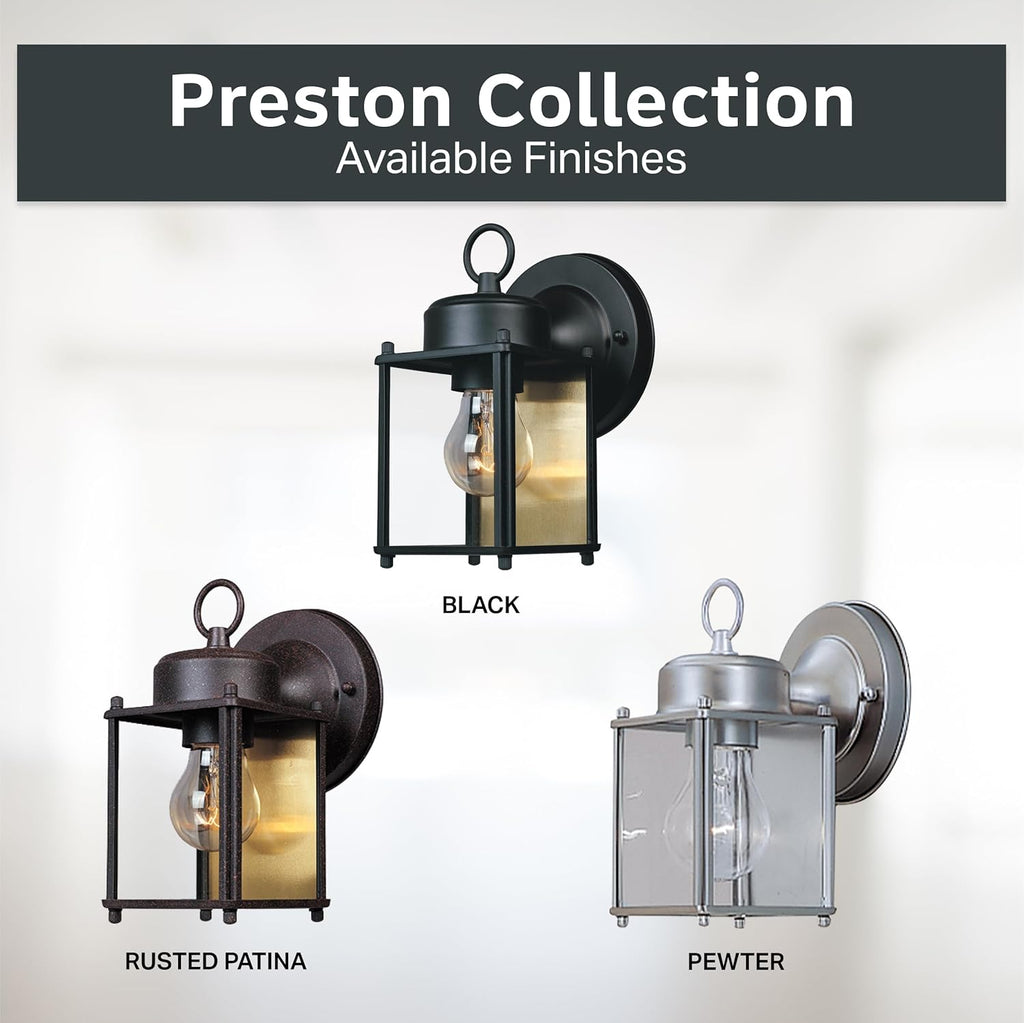 1161-RP Porch Outdoor Wall Lantern Sconce, 8in H, Rust Patina