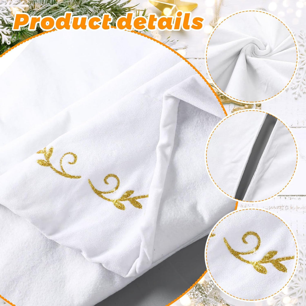 60 inch Velvet Christmas White Tree Skirt(Classical Style)