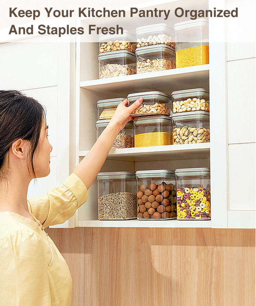 Pop Airtight Food Storage Container with Lid, 4L/4.2qt Large Cereal Flour Sugar Storage Container with Scoop, One