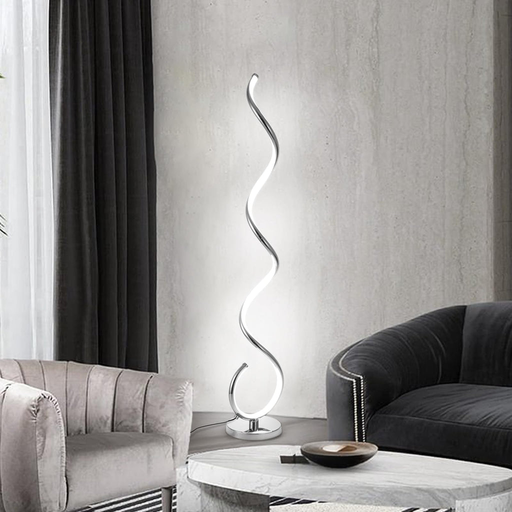 Spiral LED Floor Lamp, 40W Modern Floor Lamps with Remote Control, 3 Colors Stepless Dimmable Floor Standing Lamp