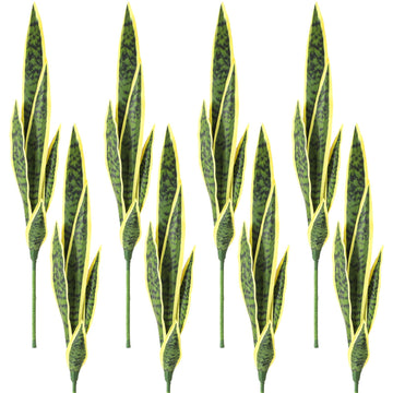 8 Pcs Faux Snake Plants 30 Inch Artificial Snake Plant Tall Faux Agave Fake Sansevieria for Garden Home Office Store