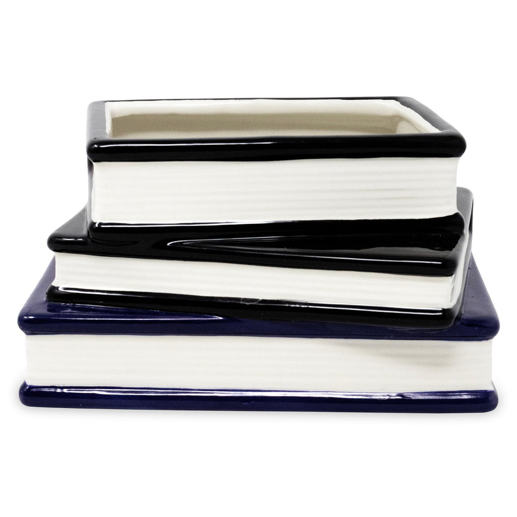 Mill & Co. Ceramic Stacked Books Planter, Gothic Halloween