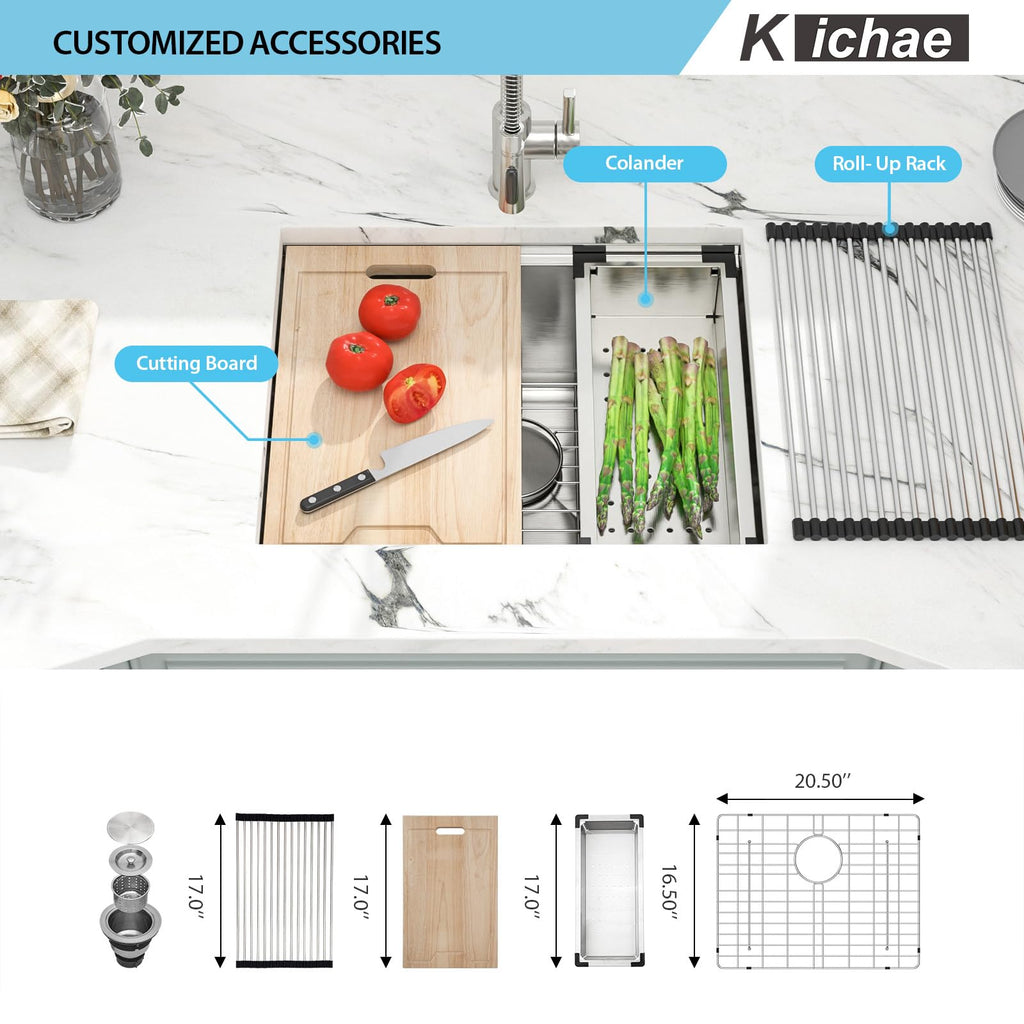 23 Undermount Kitchen Sink Stainless Steel 16 Gauge Workstation