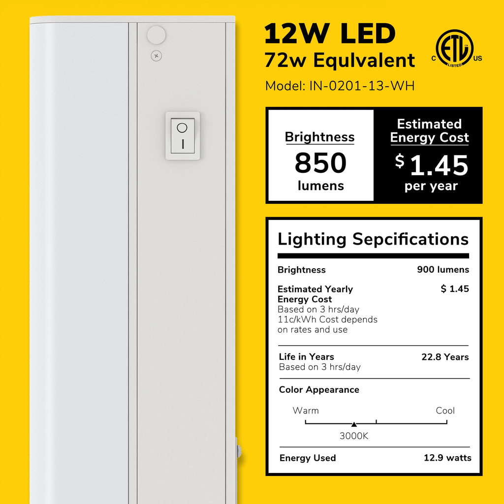Hardwired Only LED Under Cabinet Light