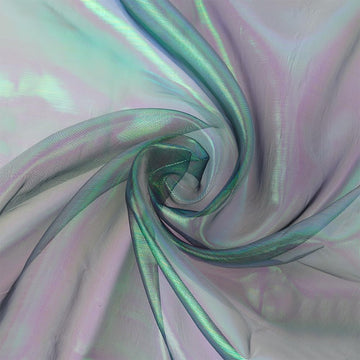 Organza Fabric, 1.6x3.3 Yards Long Bridal Solid Organza Fabric Magic Gradient Organza Polyester Fabric Iridescent