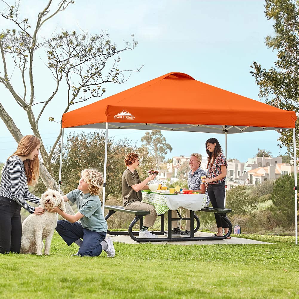 10x10 Pop Up Canopy Tent Easy Up Canopy Outdoor, Orange
