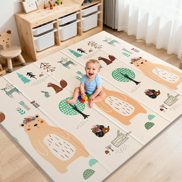 Foldable Baby Play Mat, 79x71 Foam Play Mat for Babies, Waterproof