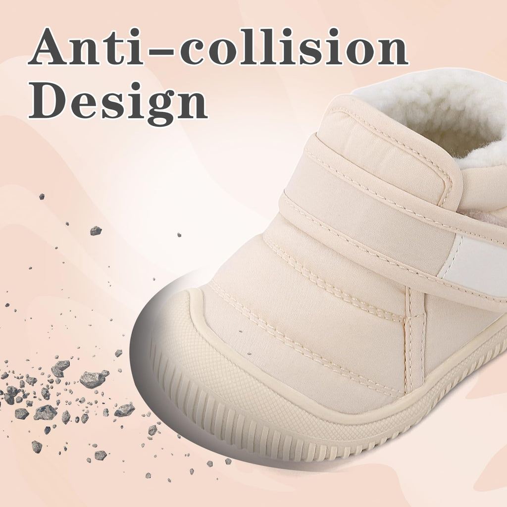 Baby Winter Warm Shoes for Infant Boys Girls Toddler Plush Lining Snow Boots Soft Sole Non-Slip Walking Shoes Outdoor