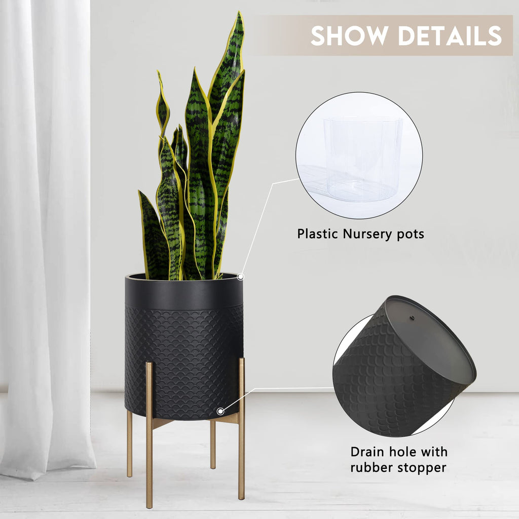 Planters for Indoor Plants, Set of 2 Decorative Planter with Stand