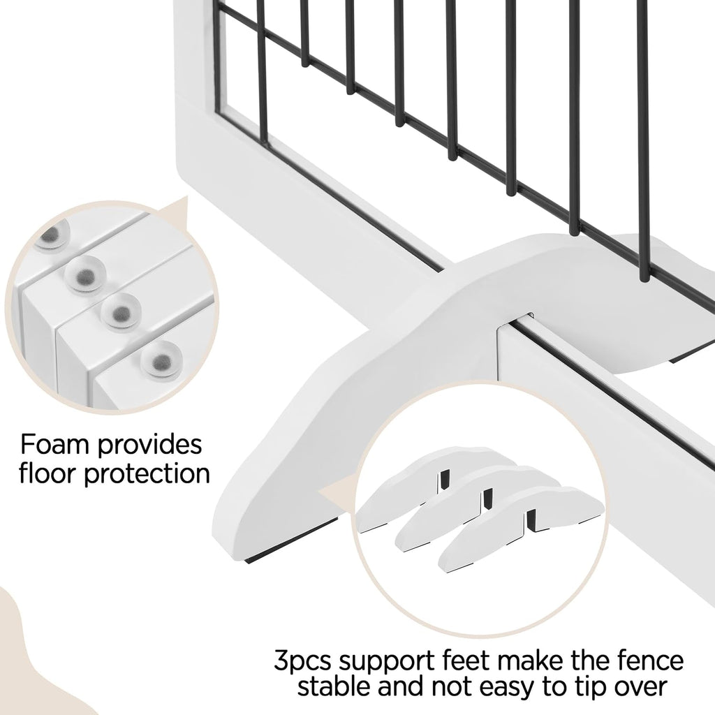 Extra Wide Freestanding Dog Gate for Stairs Doorways, 32" 6-Panel