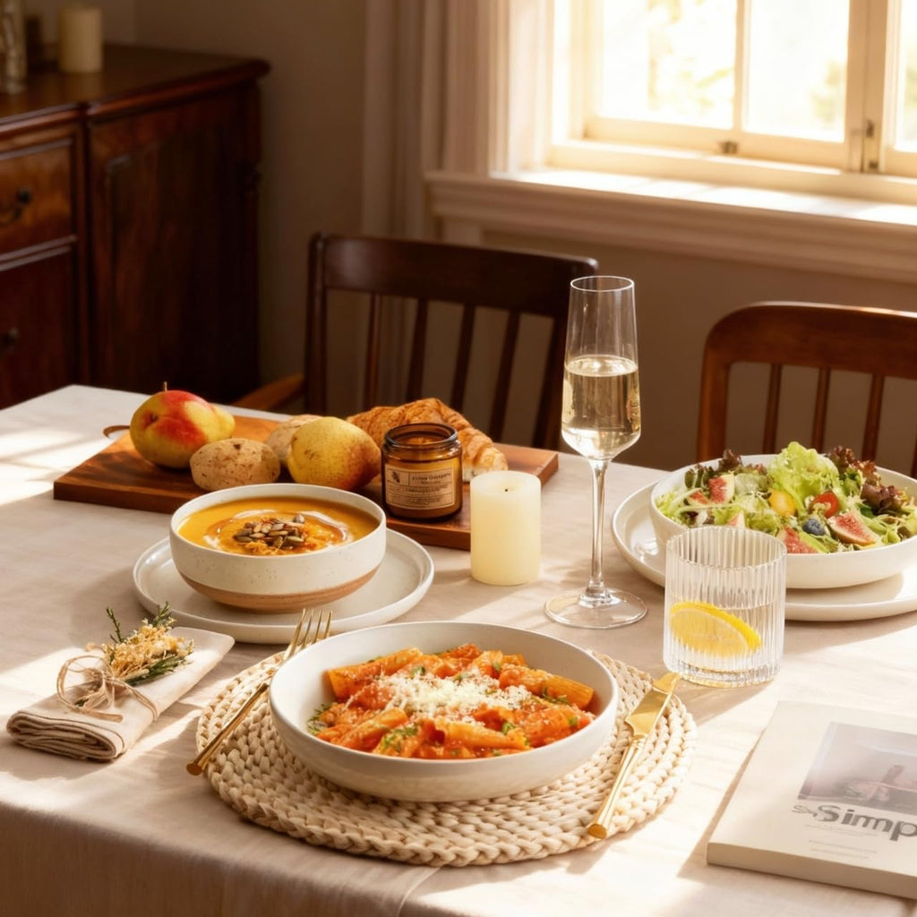 Dinnerware Sets for 6, 18 Pieces Ceramic Plates and Bowls Set