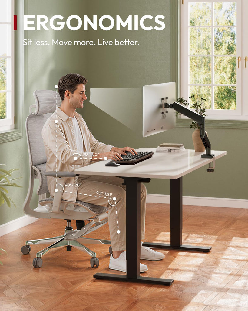 1'' Thick One-Piece 55 x 28'' Height Adjustable Standing Desk