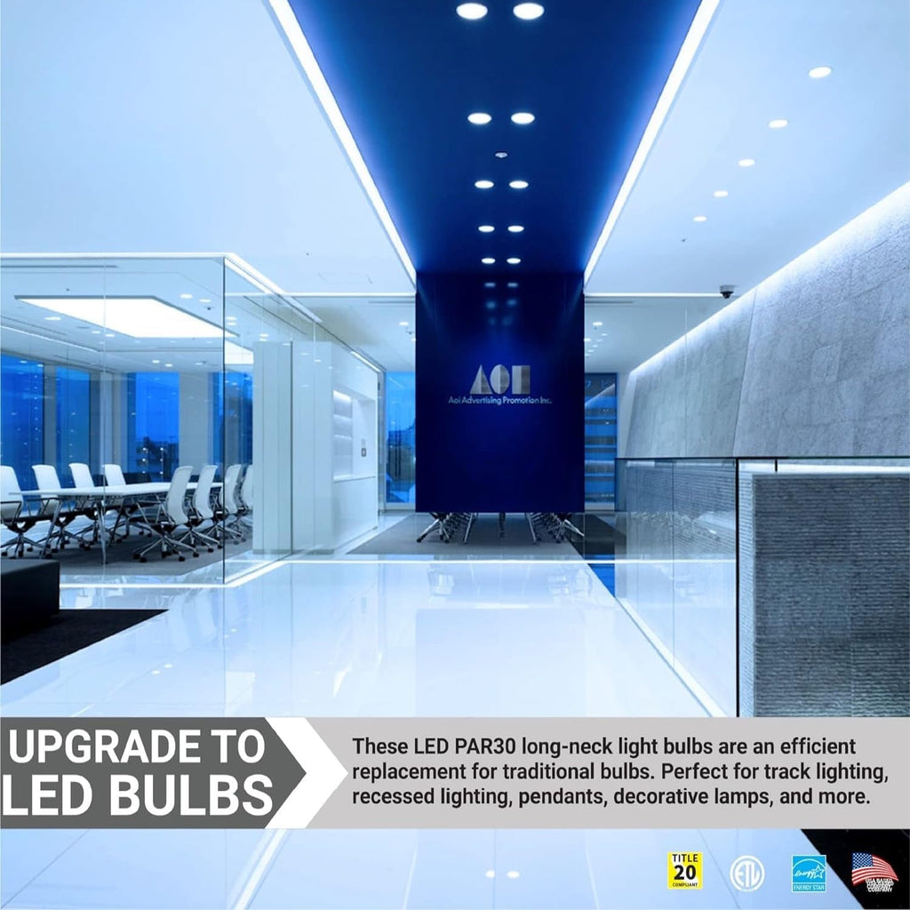 PAR30 LED Bulb Short Neck Flood Light Dimmable 9W (75W Equivalent) 750 Lumen E26 Standard Medium Base 5000K Bright