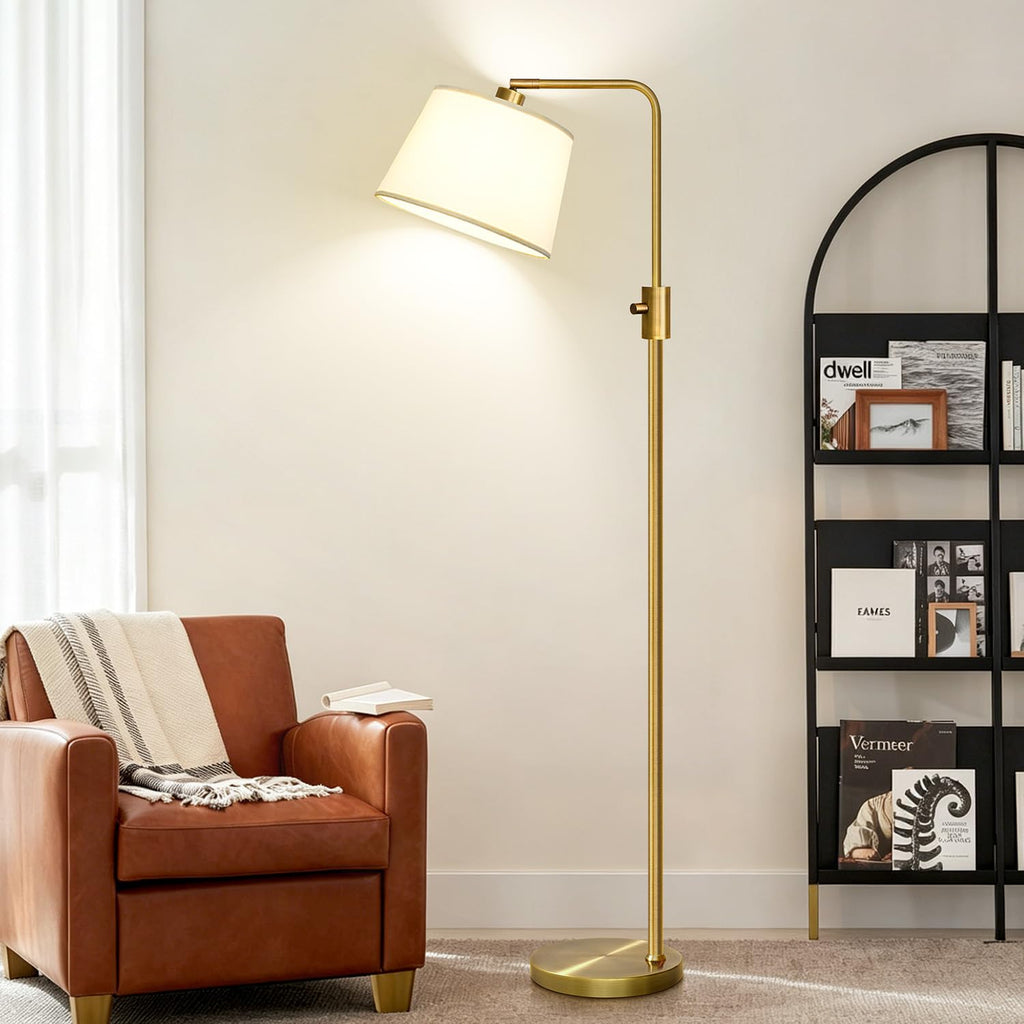 Dimmable Floor Lamp, 1000 LM LED Edison Bulb Included, Arc Floor Lamps Modern Standing Lamp Tall Lamps Bedroom-Brass
