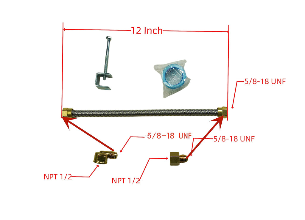 Rectangular Gas Fire Pit and Gas Fireplace H-Burner H Burner with 3 Pipes (18 Inch) Patent Applied