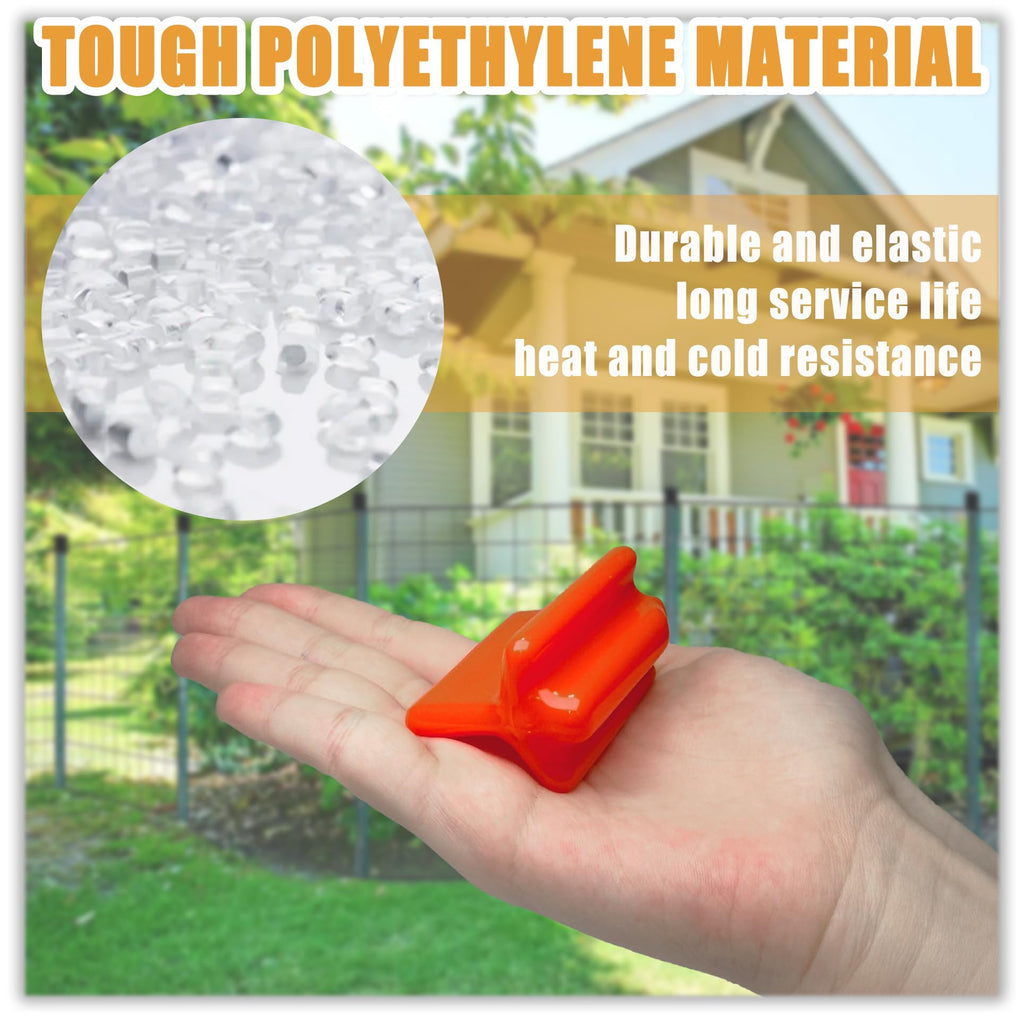 100 Pcs T Post Caps, Safe T-Post Cap Vinyl Safety Topper, Orange