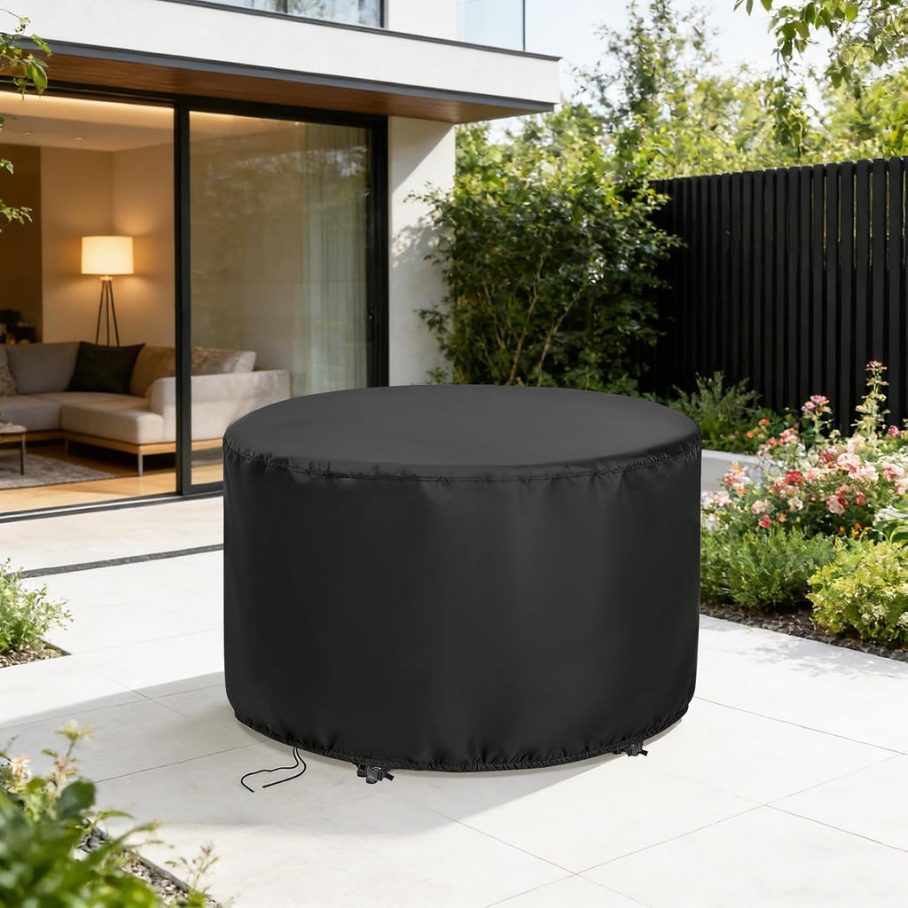 Round Patio Bar Height Table and Chair Cover for 90 Inch Patio Table | Waterproof Outdoor Round Tall High Patio Table