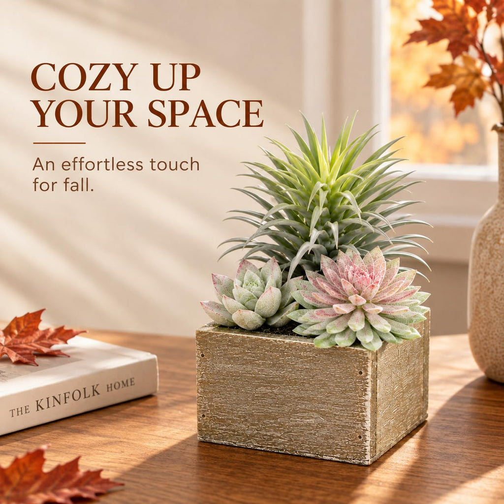 Succulent Plants Artificial Bathroom Decor Fake Plants 3 Pack