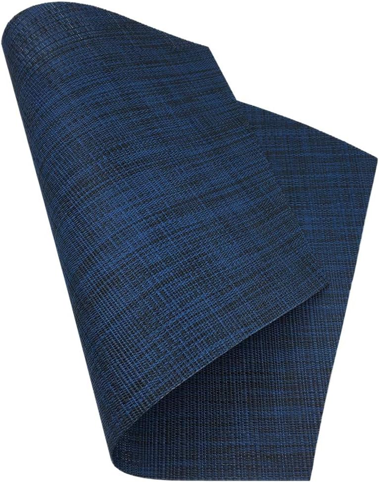 Wedge Placemats, Round Table Placemats, Navy Blue - Set of 7