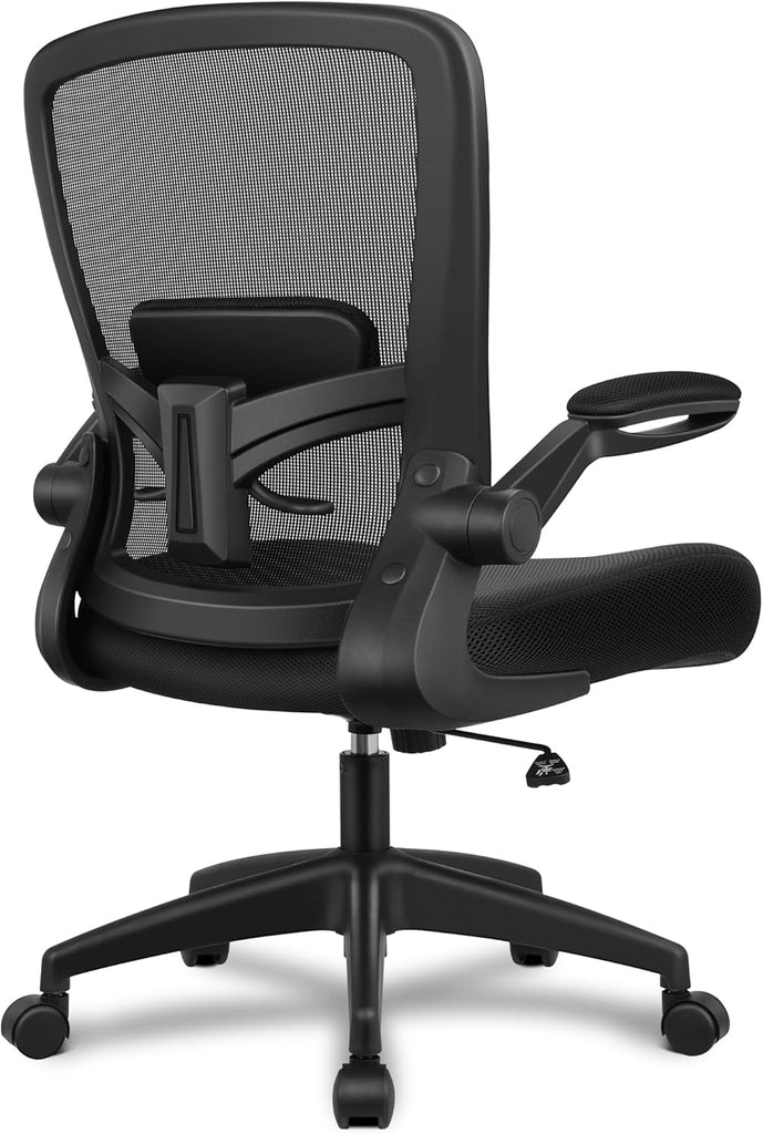 Ergonomic Desk Chair Breathable Mesh Chairs Adjustable High Back Lumbar Support Flip-up Armrests, Executive Rolling