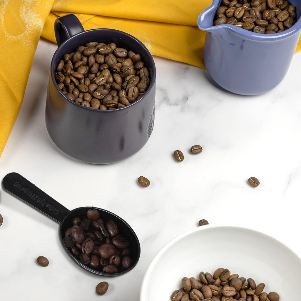 Small Scoops for Canisters, 5 Pack Plastic Scoopers for Containers, Black Coffee Measuring Scoop for Tea, Sugar