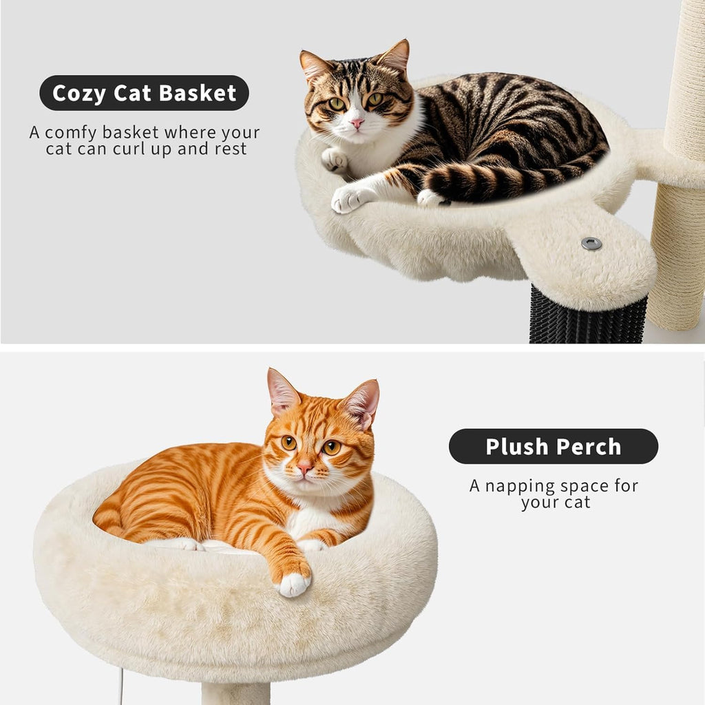 Cat Tree House, Cat Condos, Aesthetic Cats Tree, Hidden Litter Box, Wooden Cats Furniture with Multiple Platforms