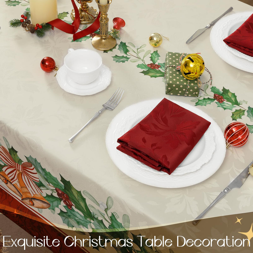 Christmas Jacquard Rectangle Tablecloth, 60 x 84 Inch