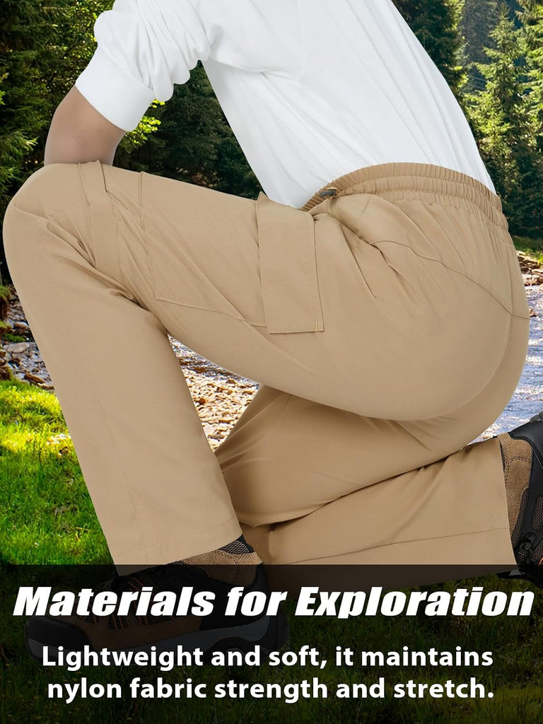 Boys Convertible Hiking Pants Kids Zip Off Scout Pants Youth Teen Boy Quick Dry Outdoor Fishing Waterproof