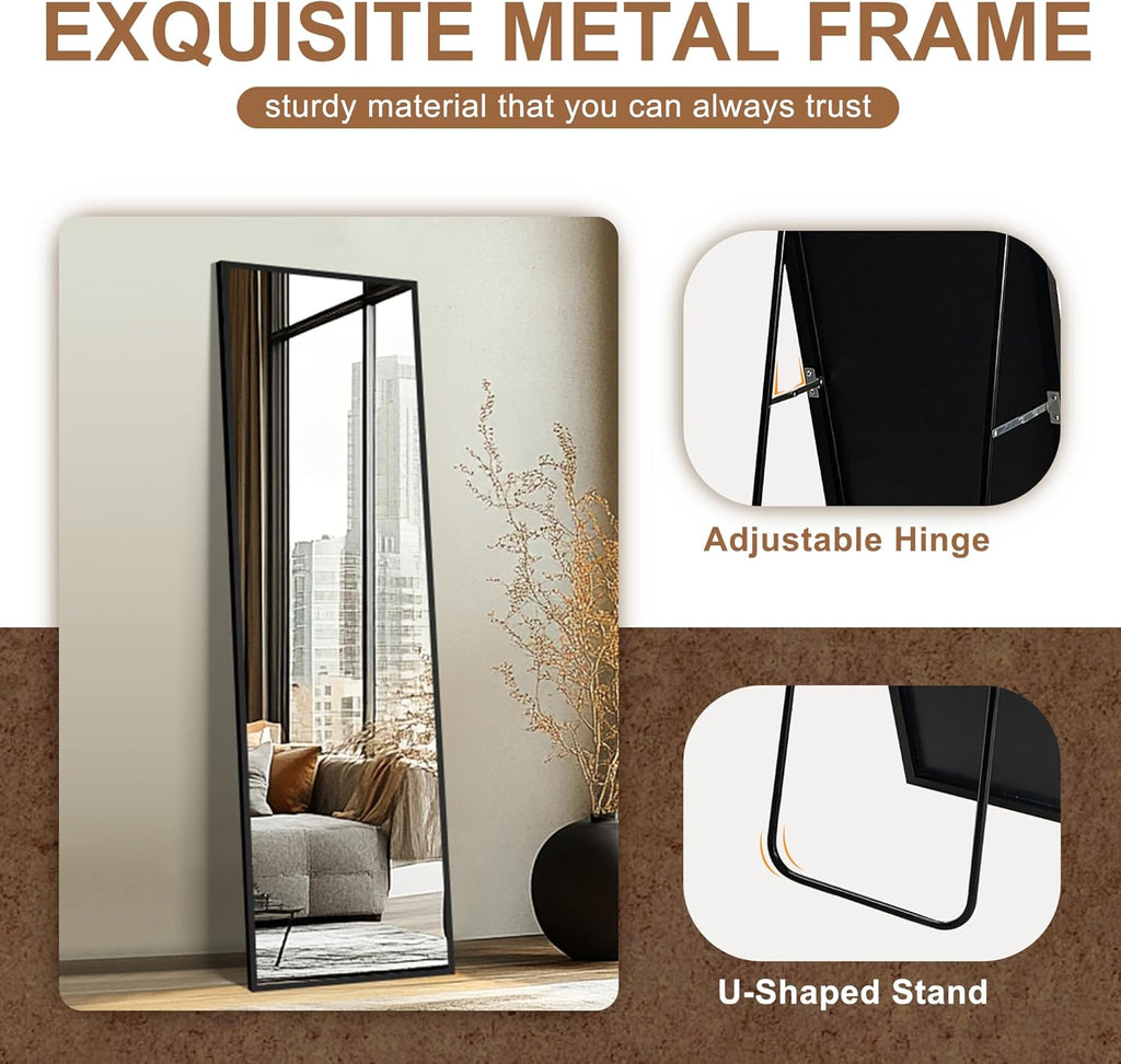 Wall Full Length Mirror,Standing Mirror Full Body,Large Floor for Wall Door Bedroom Bathroom Living Room with