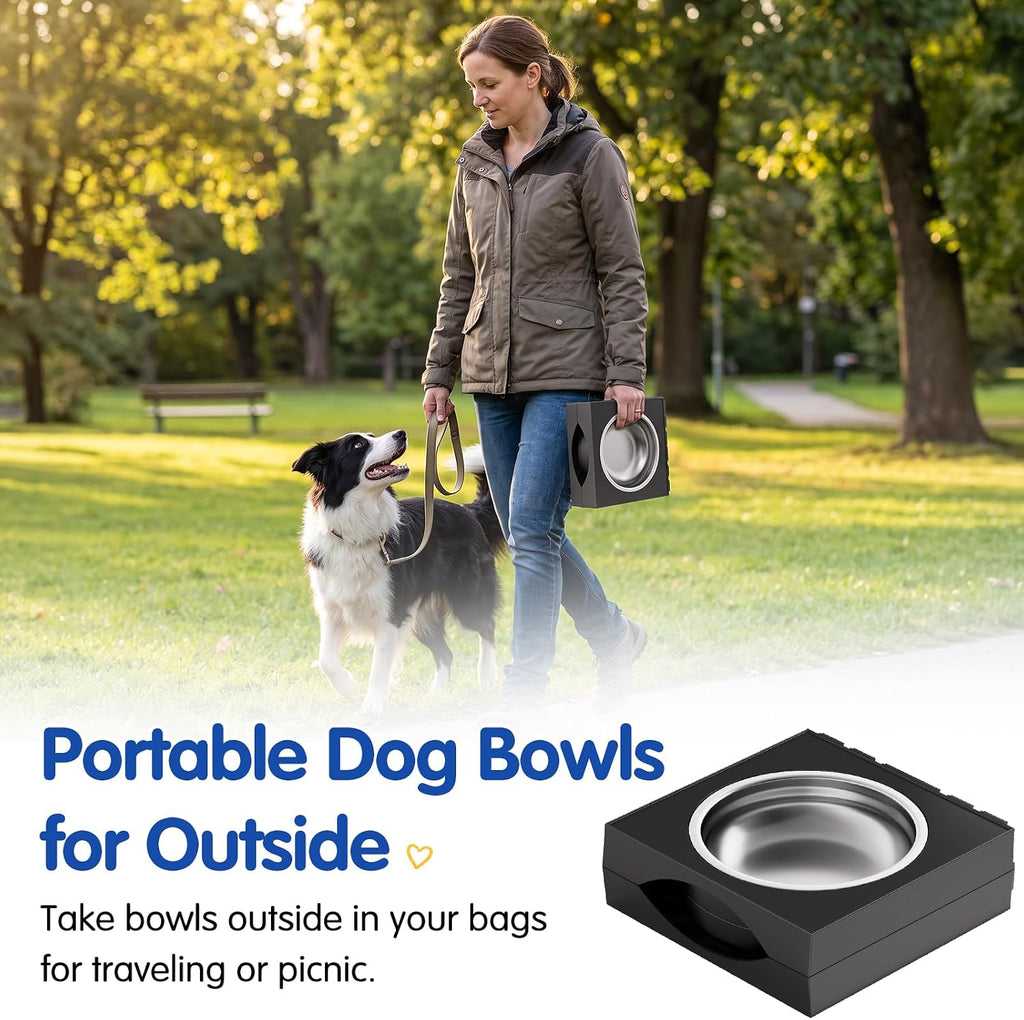 Elevated Dog Bowls Large Breed Raised Dogs Bowl Stand Large/Medium Sized Dog Stainless Steel Food Water Bowl Stands 5