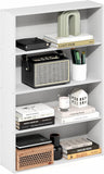 Basic Book Shelf, 4-Tier Bookcase with Open Shelf, Bookshelf, Cube Storage Organizer, 6 x 24 x 35, White