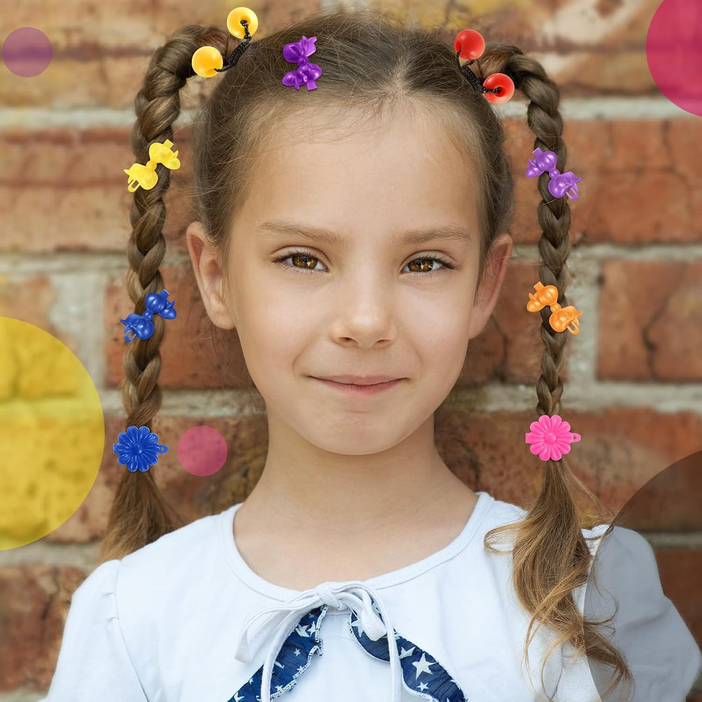 60 Pcs Girls Barrettes Hair Clips Ponytail Ties, ovely Style