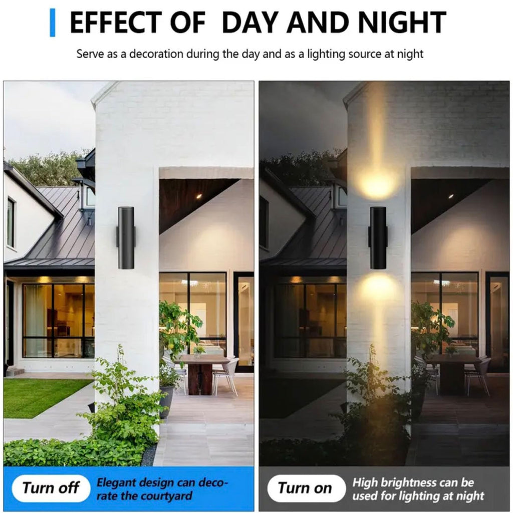 6Pack 14inch LED Square Up & Down wall Lights, 14W Outdoor Wall Light 4000K Day White Aluminum Body Waterproof IP65