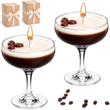 Sets Coffee Scented Candles Espresso Gifts, Martini - Set of 2