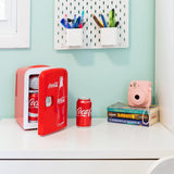 Mini Fridge for Bedroom Cosmatic Office 4L Small Refrigerator 6 Can Mini Dorm Fridge Portable Cooler 12V DC 110V AC