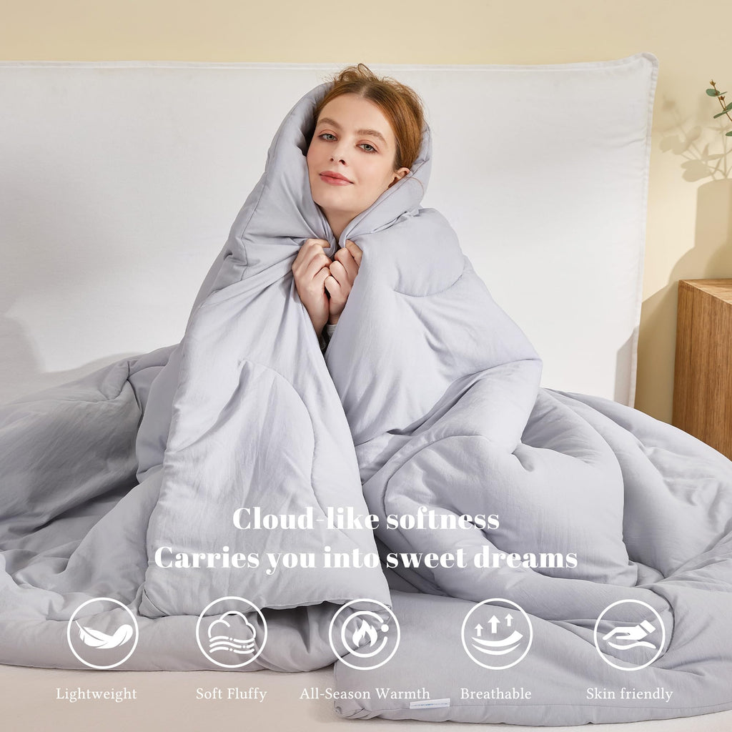King Size Comforters Duvet Insert, Soft Down Alternative with Corner Tabs, Quilted Comforters for All Seasons, Machine