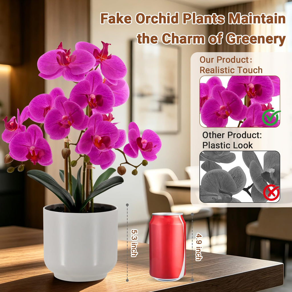 Faux Orchid 19"Tall Artificial Flower Plant Indoor Decor