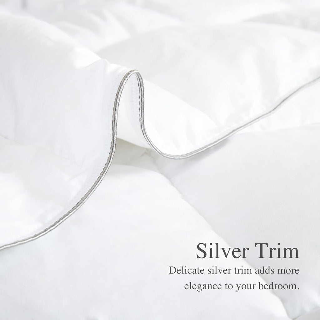Comforter Duvet Insert Queen White Down Alternative Filling Cotton Shell All Season Hypoallergenic W