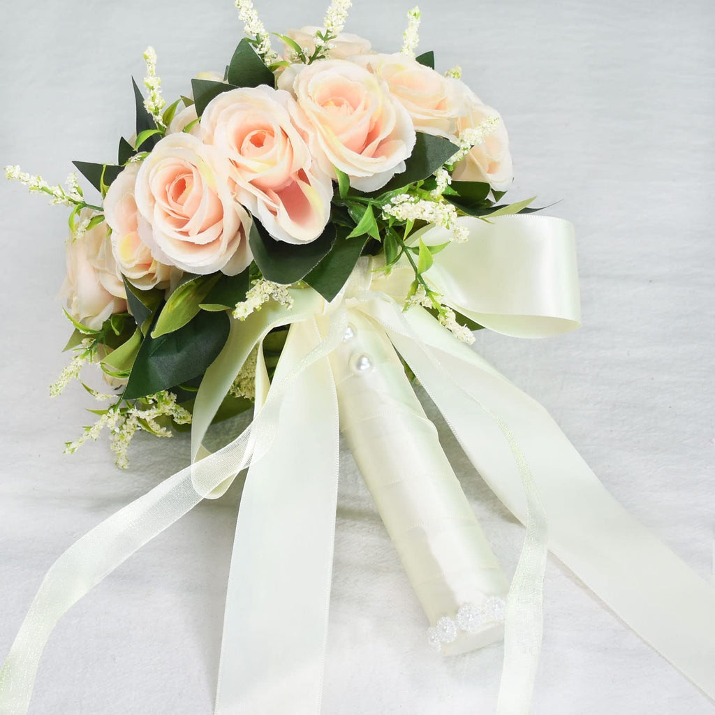 8.3 inch Wedding Bouquets for Bride Bridesmaid Bridal Bouquet Artificial Rose Tossing Bouquet for Wedding Ceremony