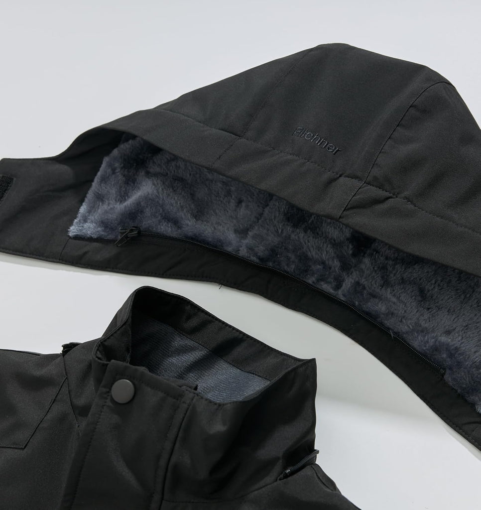Boys' Waterproof Winter Ski Jacket Removable Hood Snow Coat