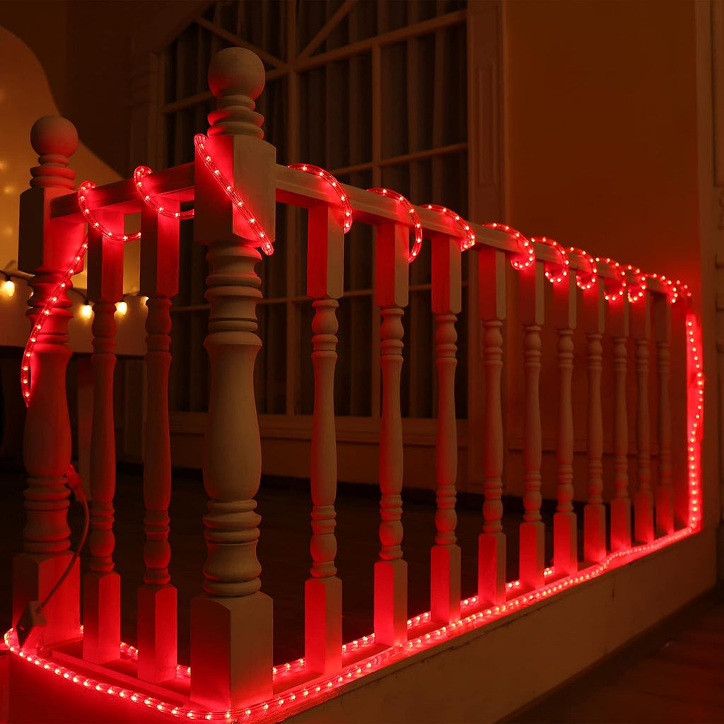 Red Rope Lights Connectable, 18ft 216 LED Christmas Lights Outdoor