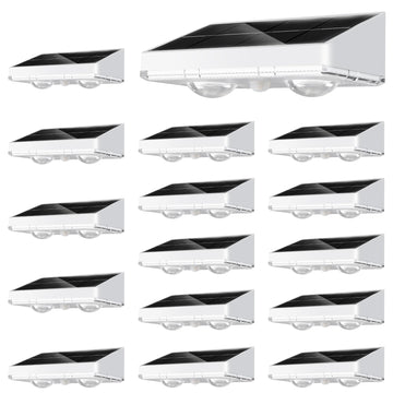 Solar Fence Lights, 16 Pack Solars Deck Light, Warm White Color, Outdoor Bulb Waterproof Led IP65, Power Patio Lamp with
