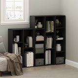 LUDER Book Shelf, 11-Cube Bookshelf, Reversible Bookcase, 9.4 x 29.1 x 41.7, Easy Assembly, Blackwood