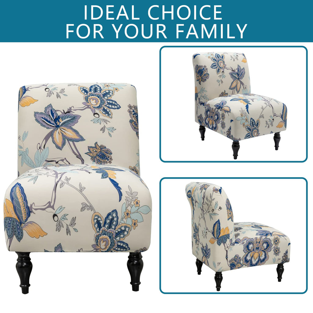 Armless Accent Chair Cover Slipcover, Slipper Chair Stretch Spandex Removable for Armless Chair Furniture Protector