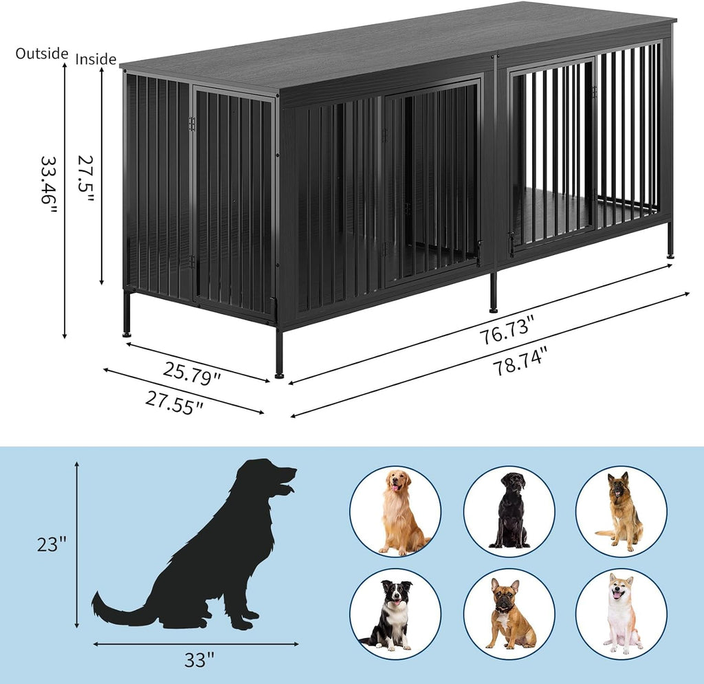 Heavy-Duty Double Dog Crate Furniture