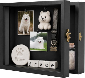 10.6 x 8.7 Inch Pet Memorial Shadow Box for Loss of Dog Cat Memorial Gifts